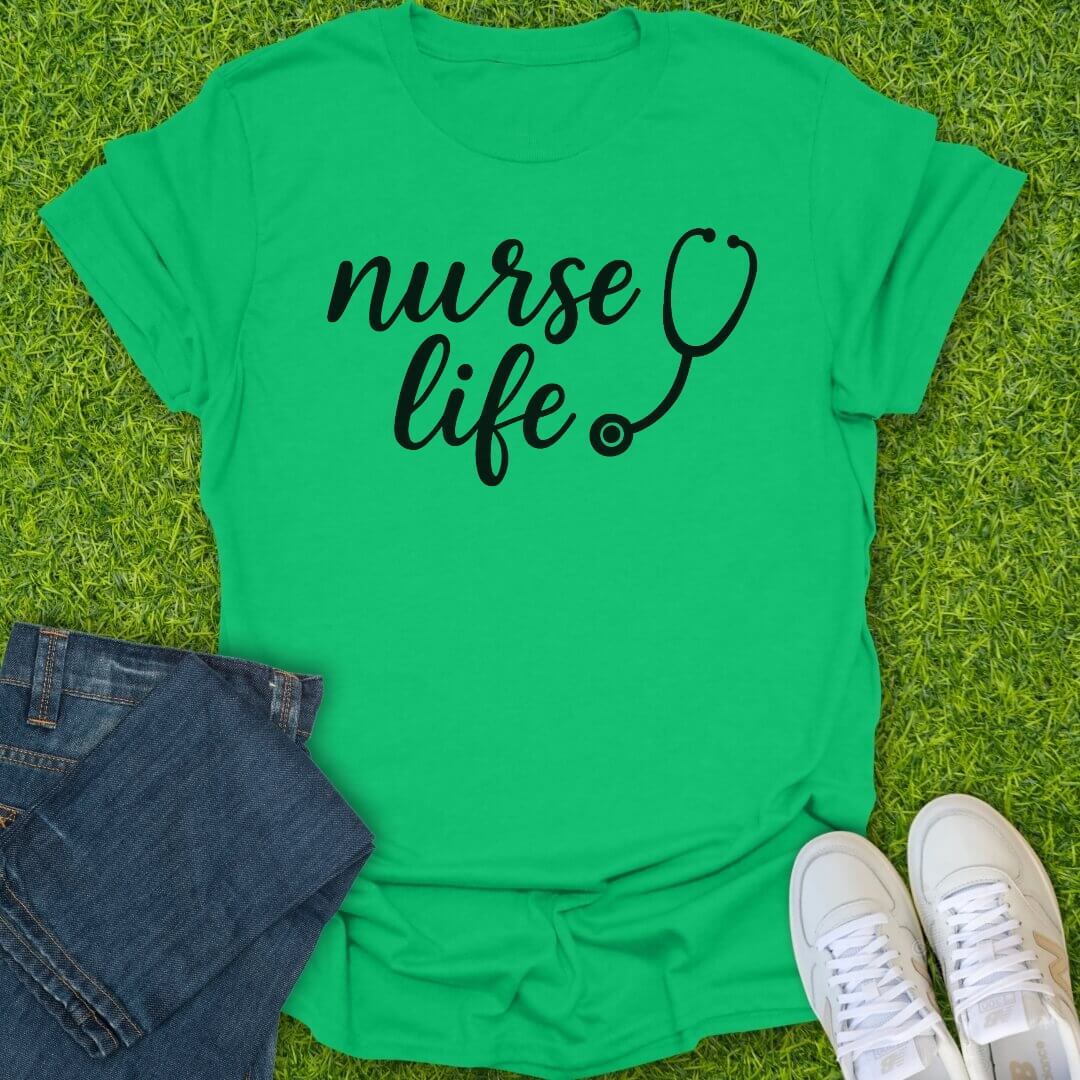 T-Shirt Irish Green / S Nurse Life Script Tee