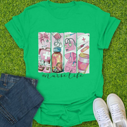 T-Shirt Irish Green / S Pink Essentials Tee