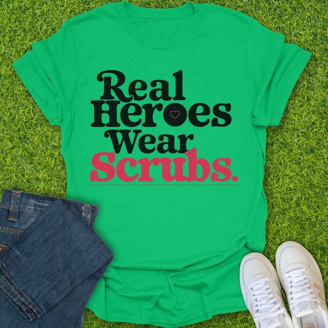 T-Shirt Irish Green / S Real Heroes Wear Scrubs Tee