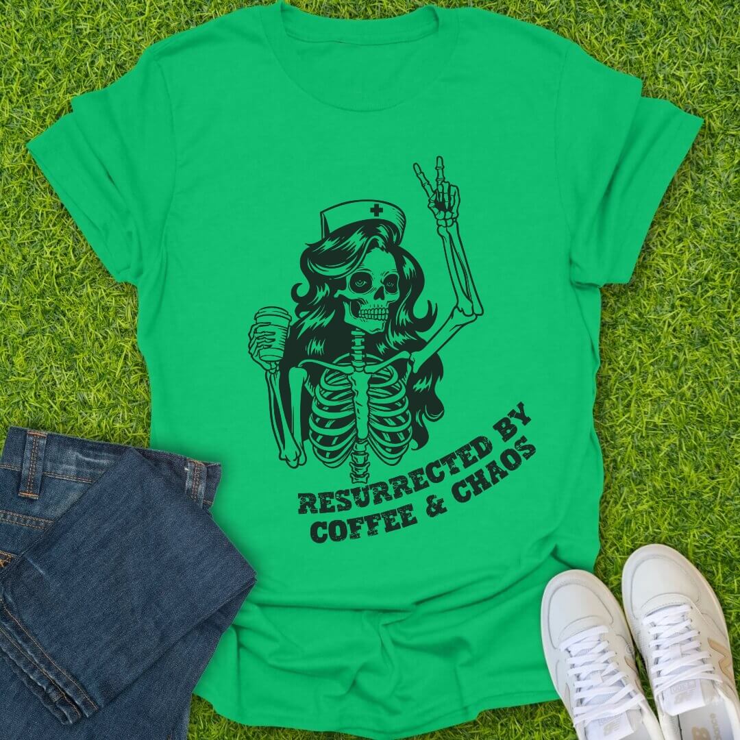 T-Shirt Irish Green / S Resurrected By Coffee & Chaos Tee
