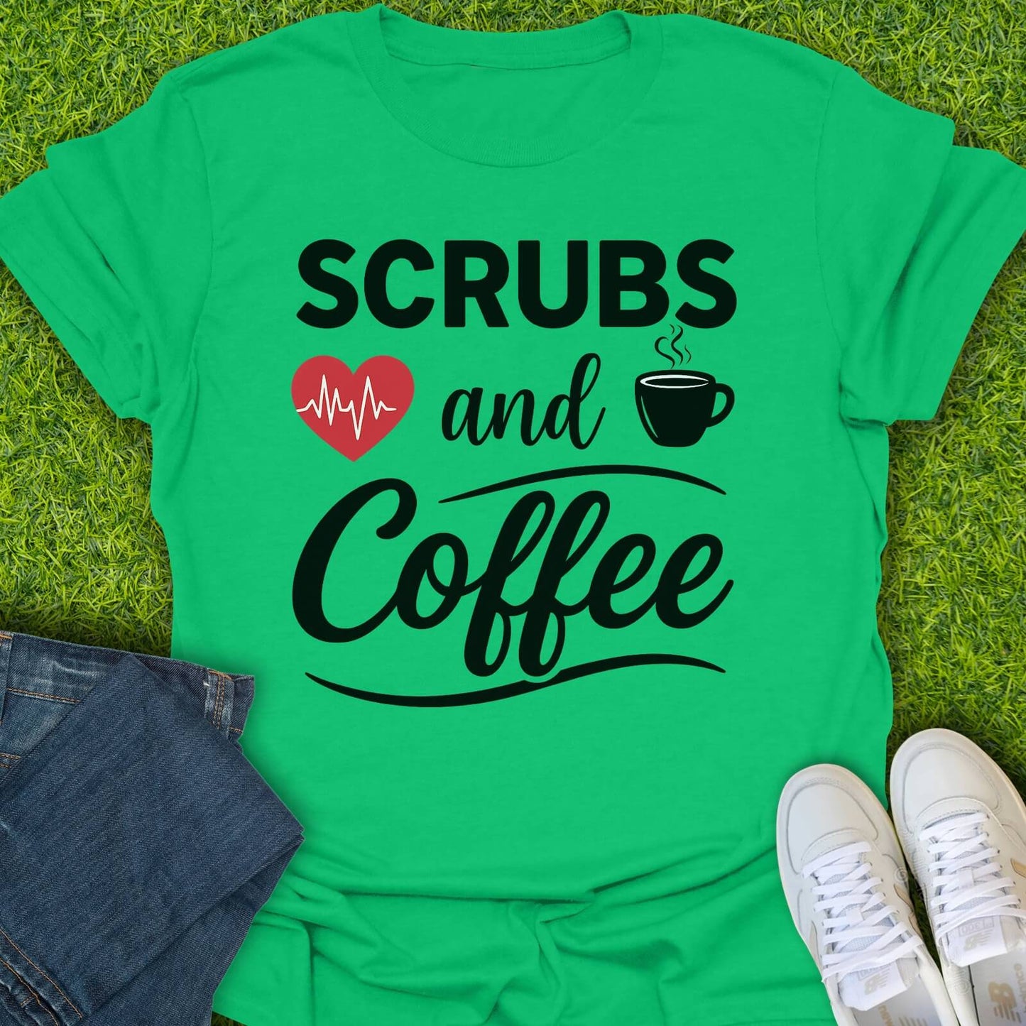 T-Shirt Irish Green / S Scrubs & Coffee Tee