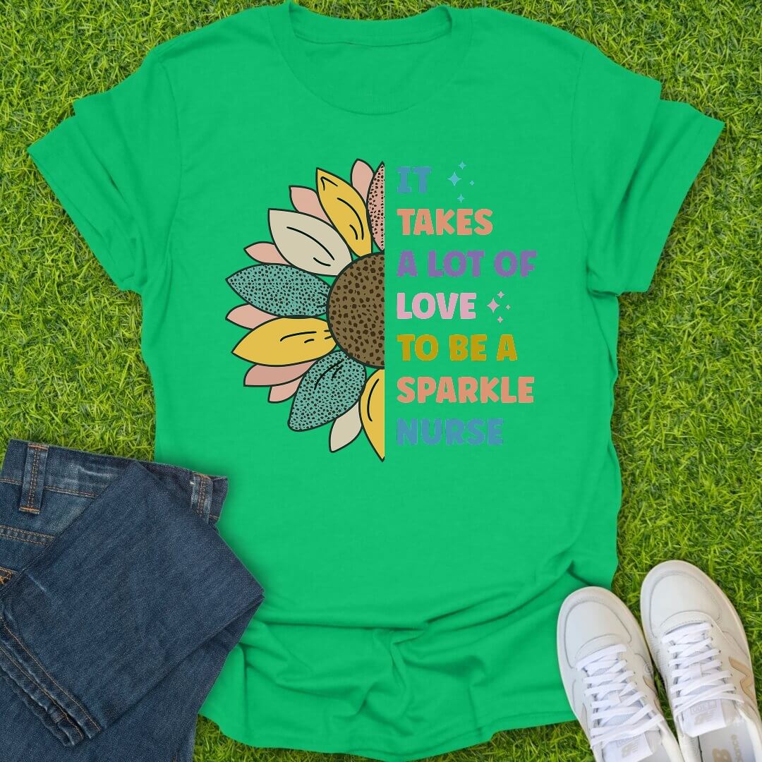 T-Shirt Irish Green / S Sparkle Nurse Tee