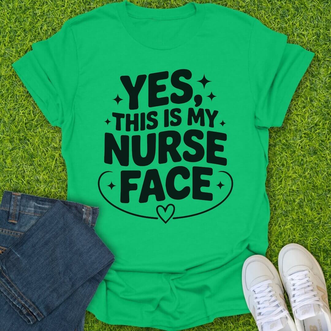 T-Shirt Irish Green / S This Is My Nurse Face Tee