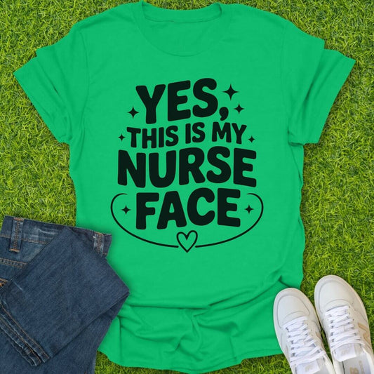 T-Shirt Irish Green / S This Is My Nurse Face Tee