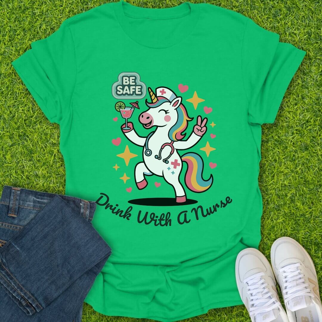 T-Shirt Irish Green / S Unicorn RN Happy Hour Tee