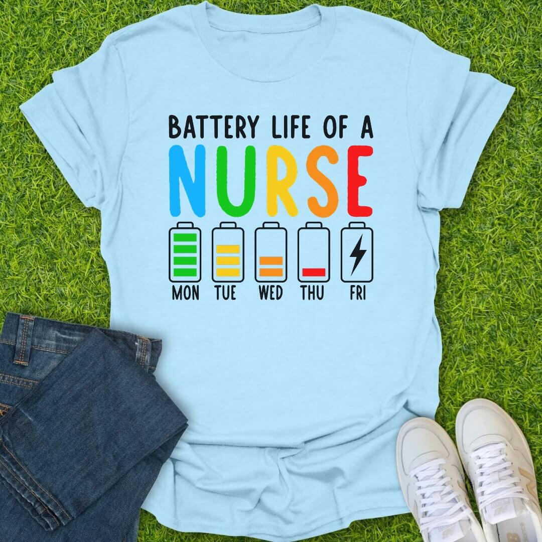 T-Shirt Light Blue / S Battery Life Tee