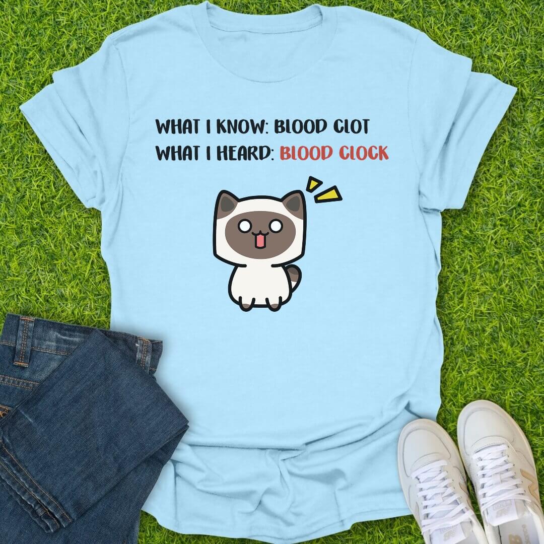 T-Shirt Light Blue / S Blood Clot Blood Clock Tee