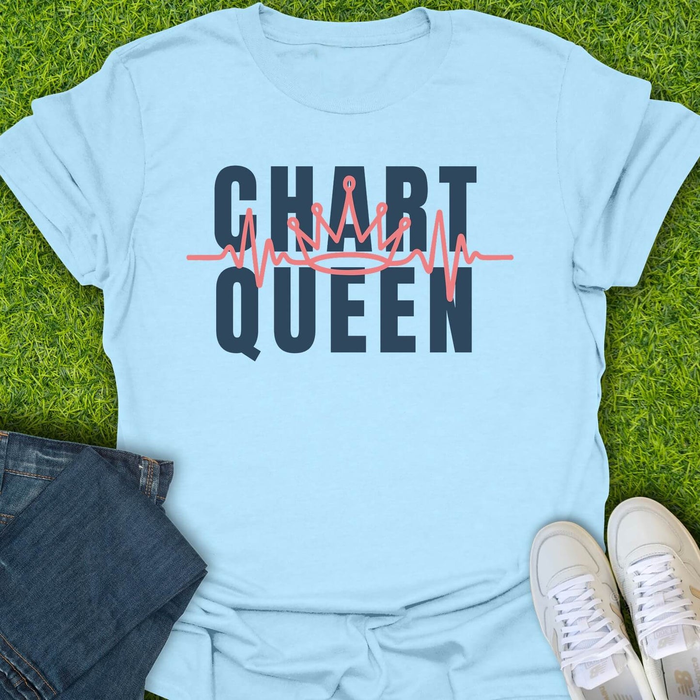 T-Shirt Light Blue / S Chart Queen Tee