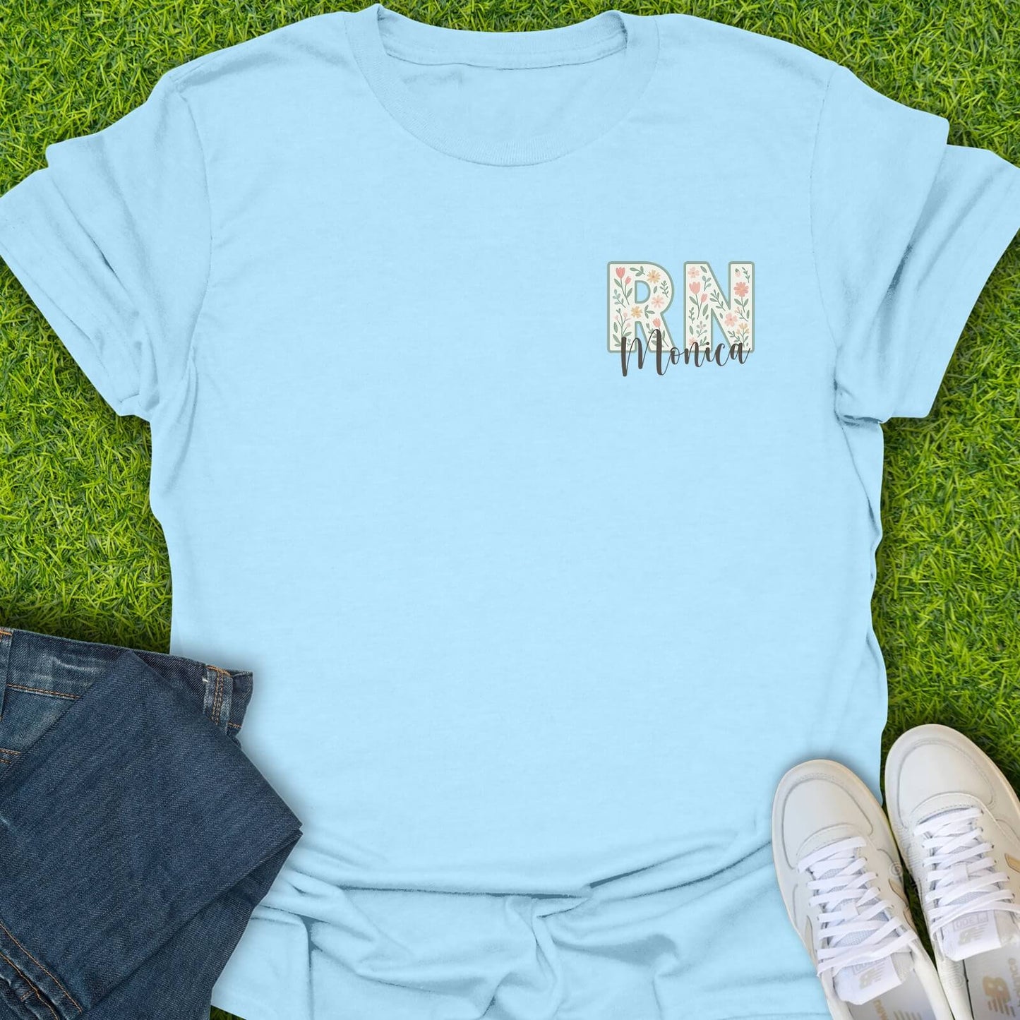 T-Shirt Light Blue / S Custom RN Tee
