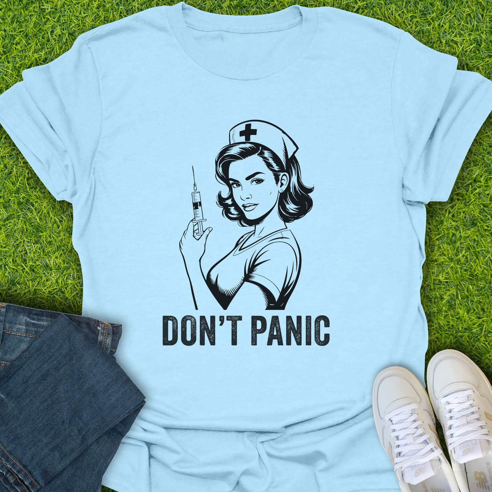 T-Shirt Light Blue / S Don't Panic Tee