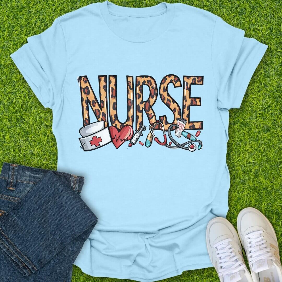 T-Shirt Light Blue / S Fierce Nurse Energy Tee