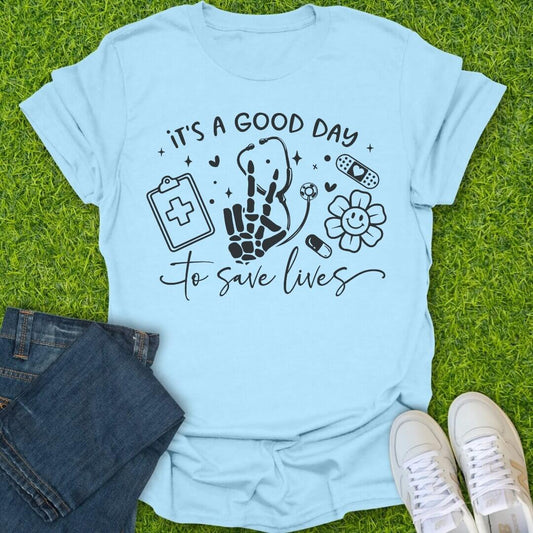 T-Shirt Light Blue / S Good Bones Better Days Tee