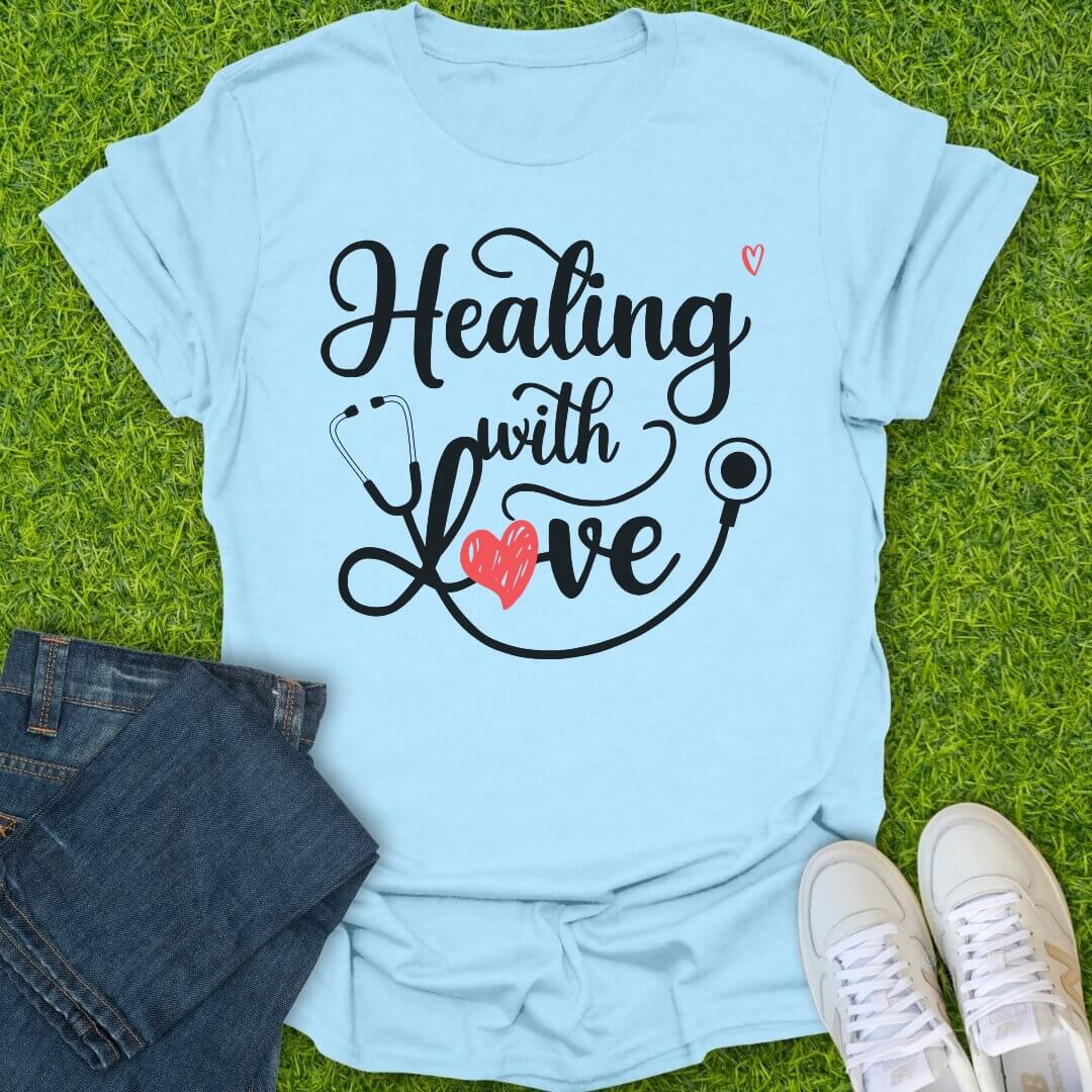 T-Shirt Light Blue / S Healing With Love Tee