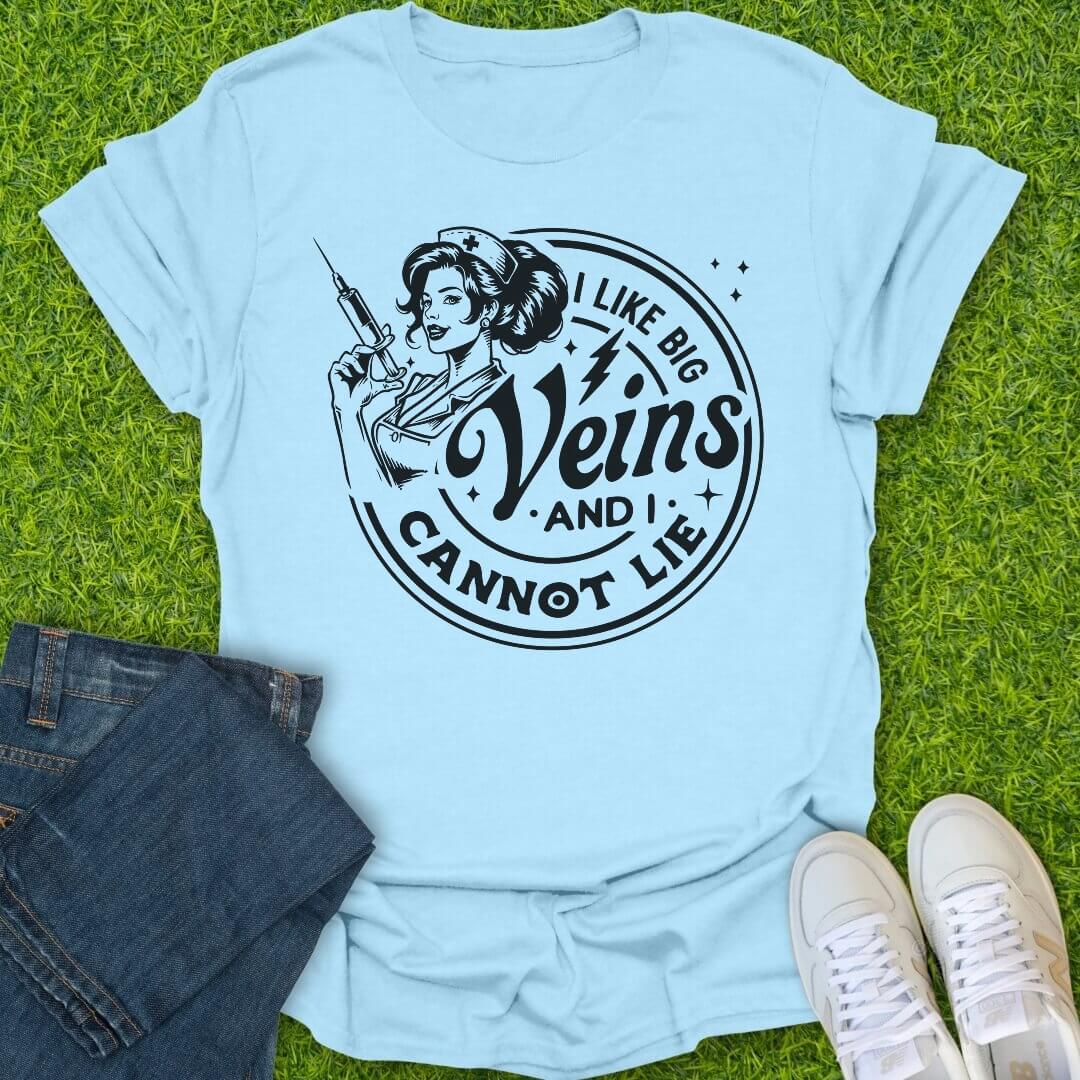 T-Shirt Light Blue / S I Like Big Veins Tee