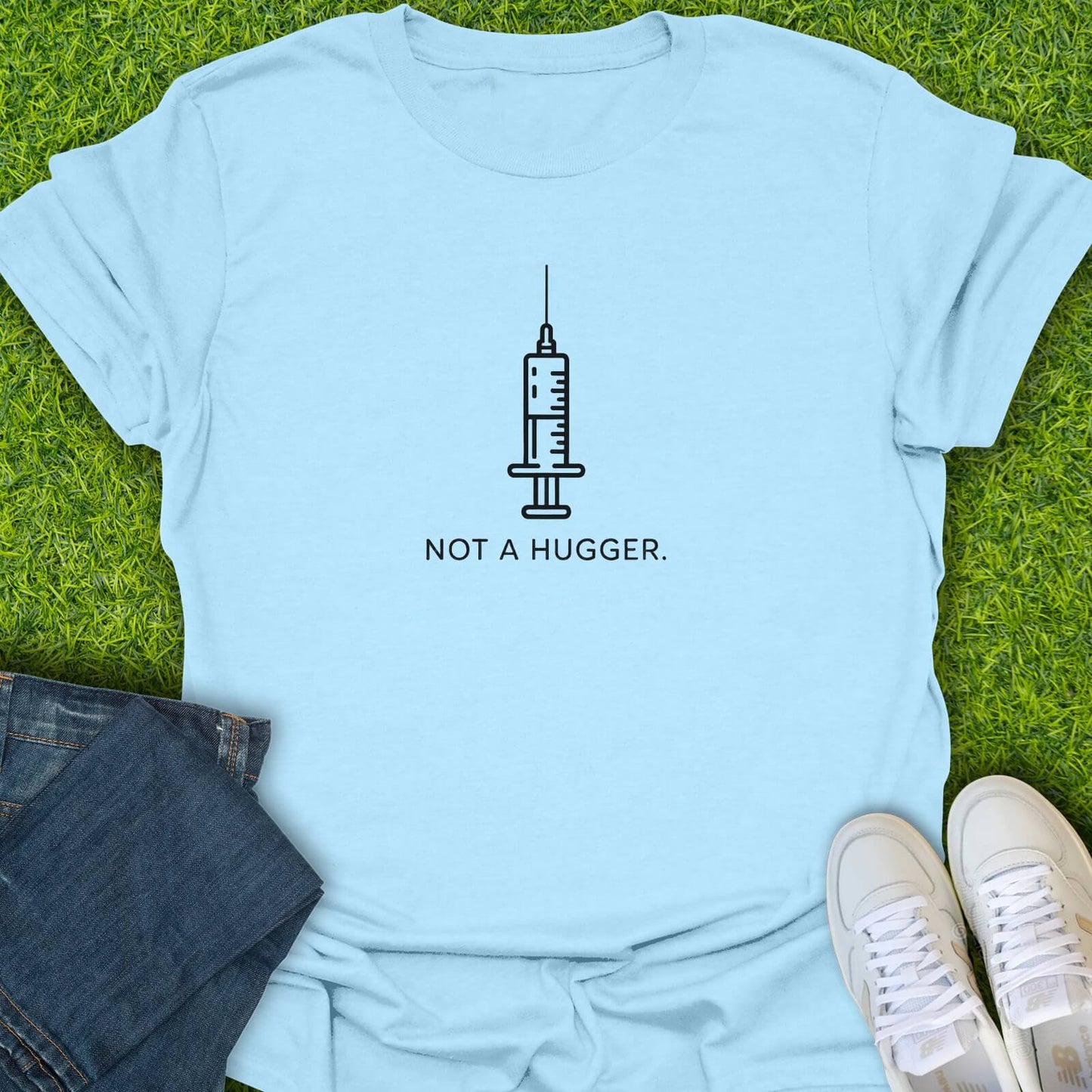 T-Shirt Light Blue / S Not A Hugger Tee