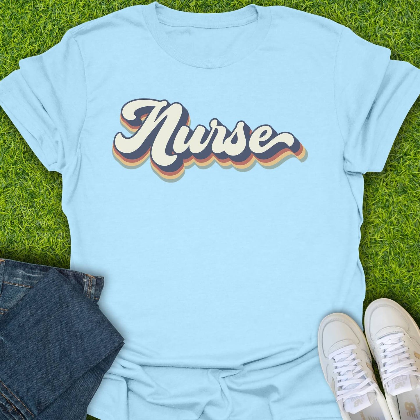 T-Shirt Light Blue / S Retro Nurse Wave Tee