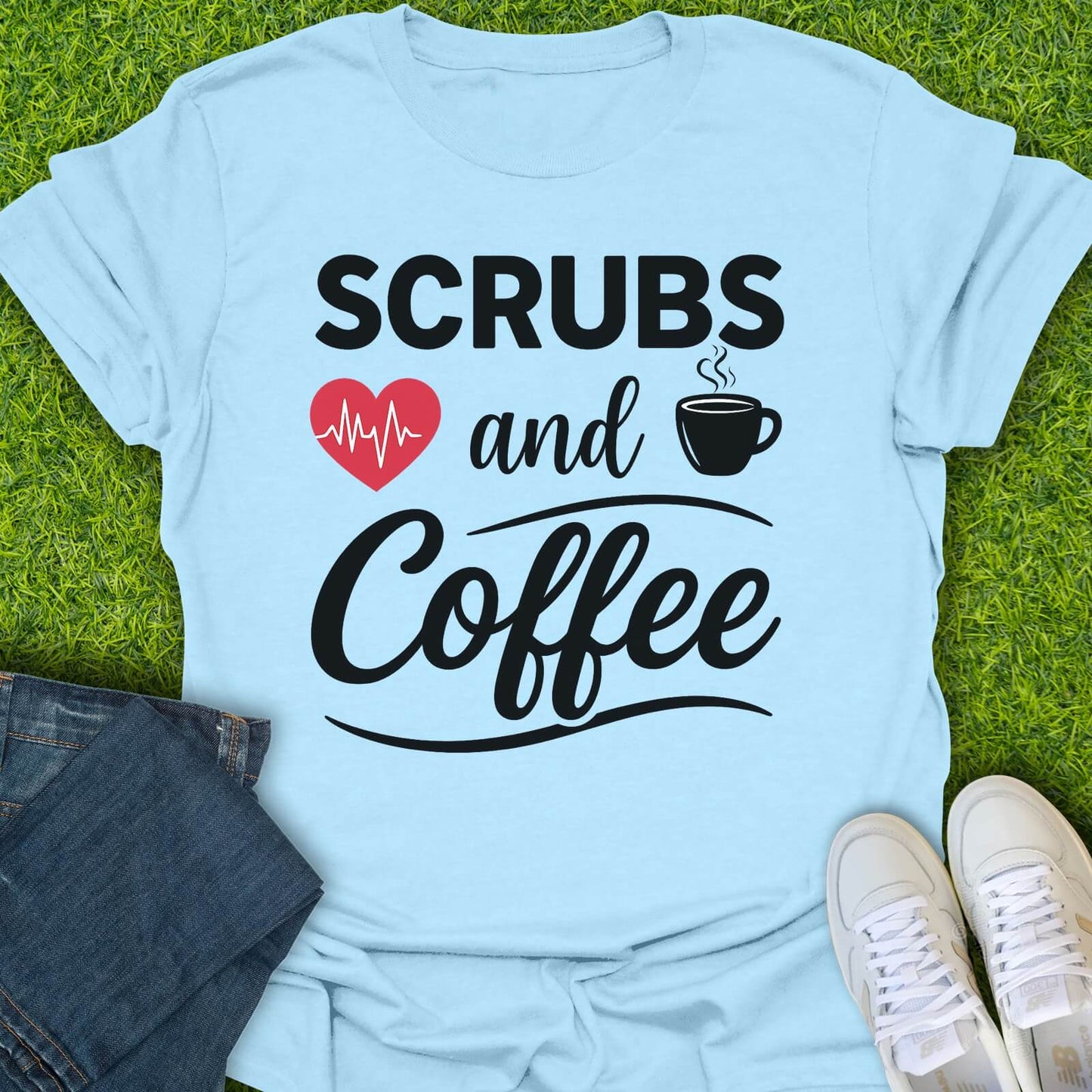 T-Shirt Light Blue / S Scrubs & Coffee Tee