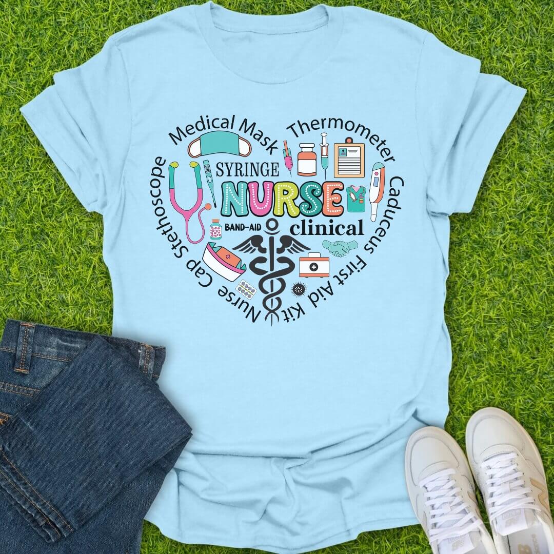 T-Shirt Light Blue / S Survival Icons Tee