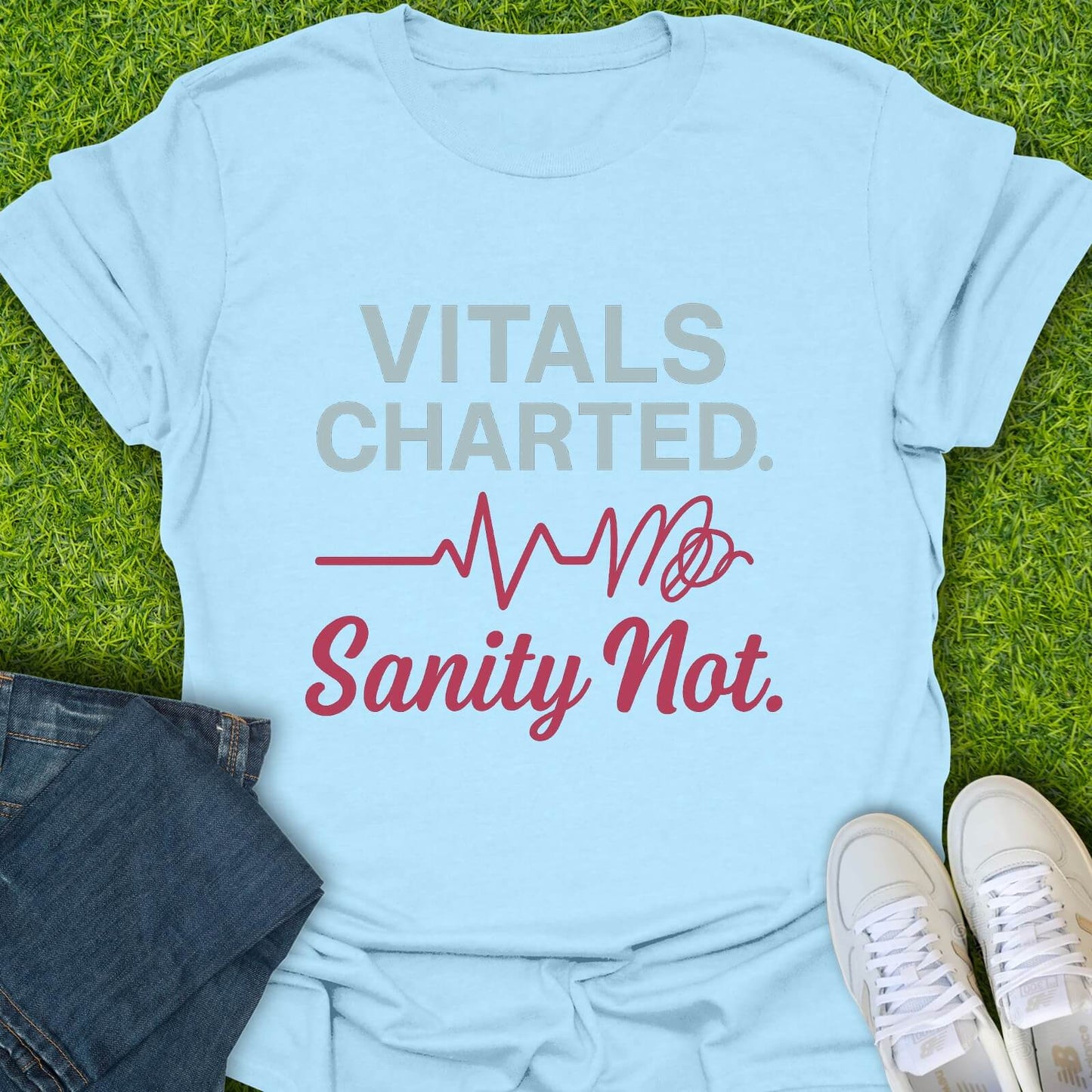 T-Shirt Light Blue / S Vitals Charted Sanity Not Tee