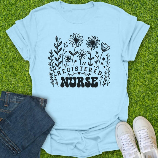T-Shirt Light Blue / S Wildflower In Scrubs Tee