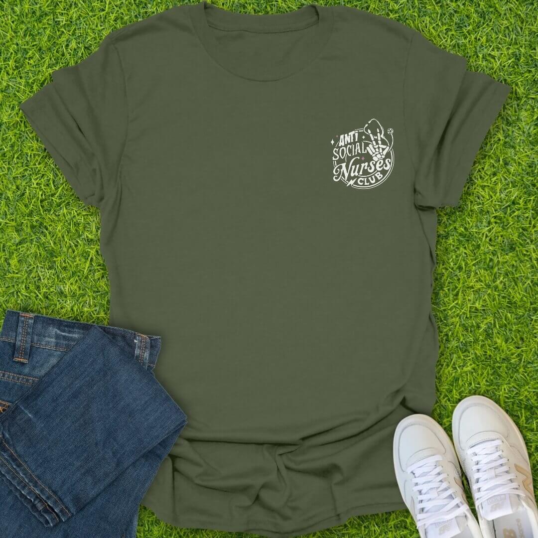T-Shirt Military Green / S Anti Social Nurses Club Tee