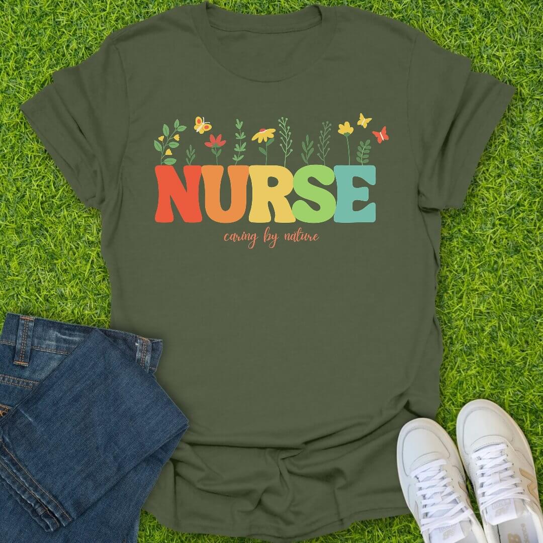 T-Shirt Military Green / S Caring By Nature Tee