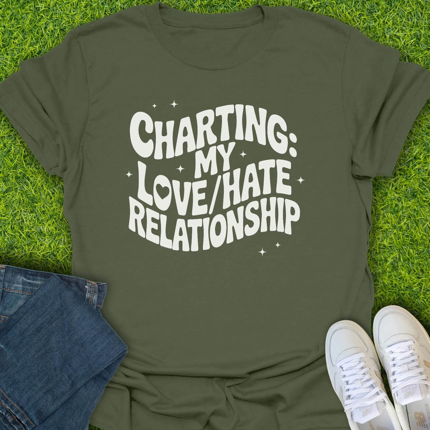 T-Shirt Military Green / S Charting My Love/Hate Relationship Tee