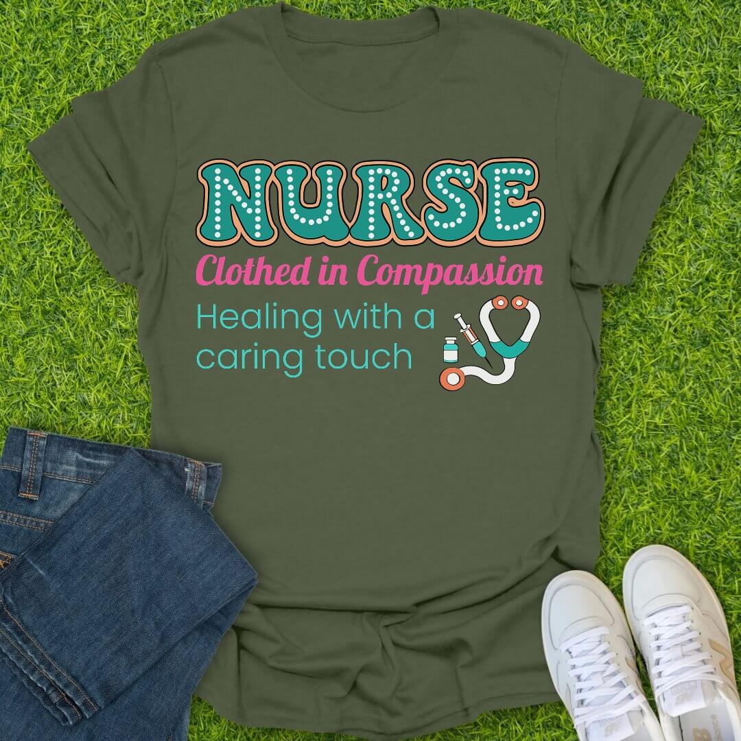 T-Shirt Military Green / S Clothed In Compassion Tee