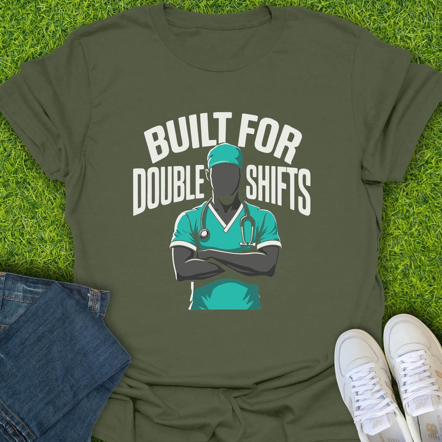 T-Shirt Military Green / S Double Shifts Tee