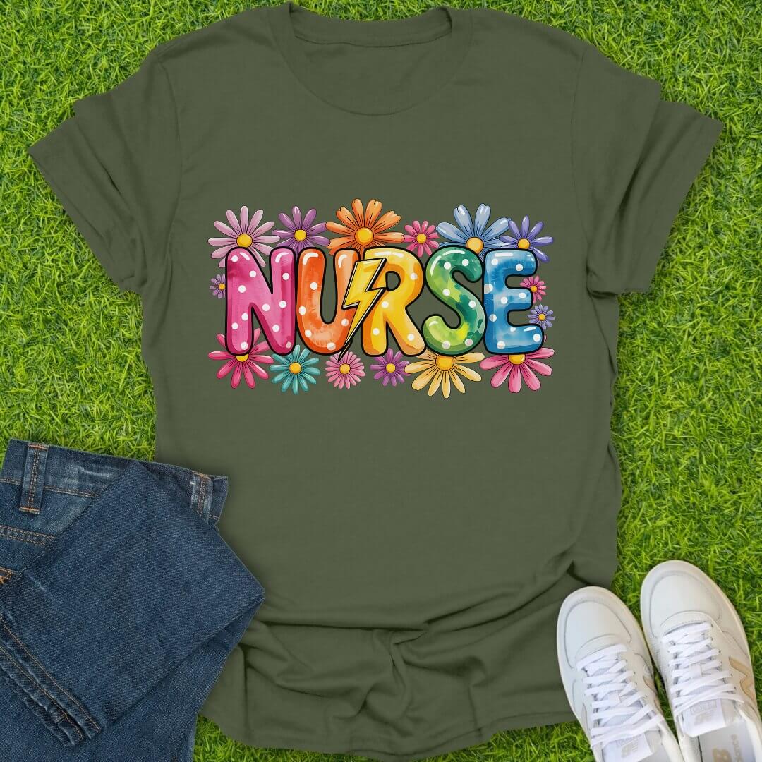 T-Shirt Military Green / S Electric Daisies Tee