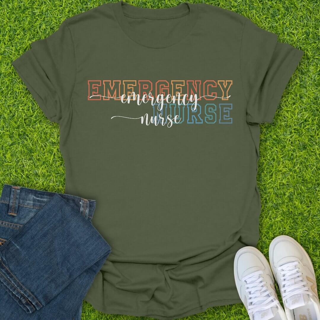 T-Shirt Military Green / S Emergency Nurse Tee