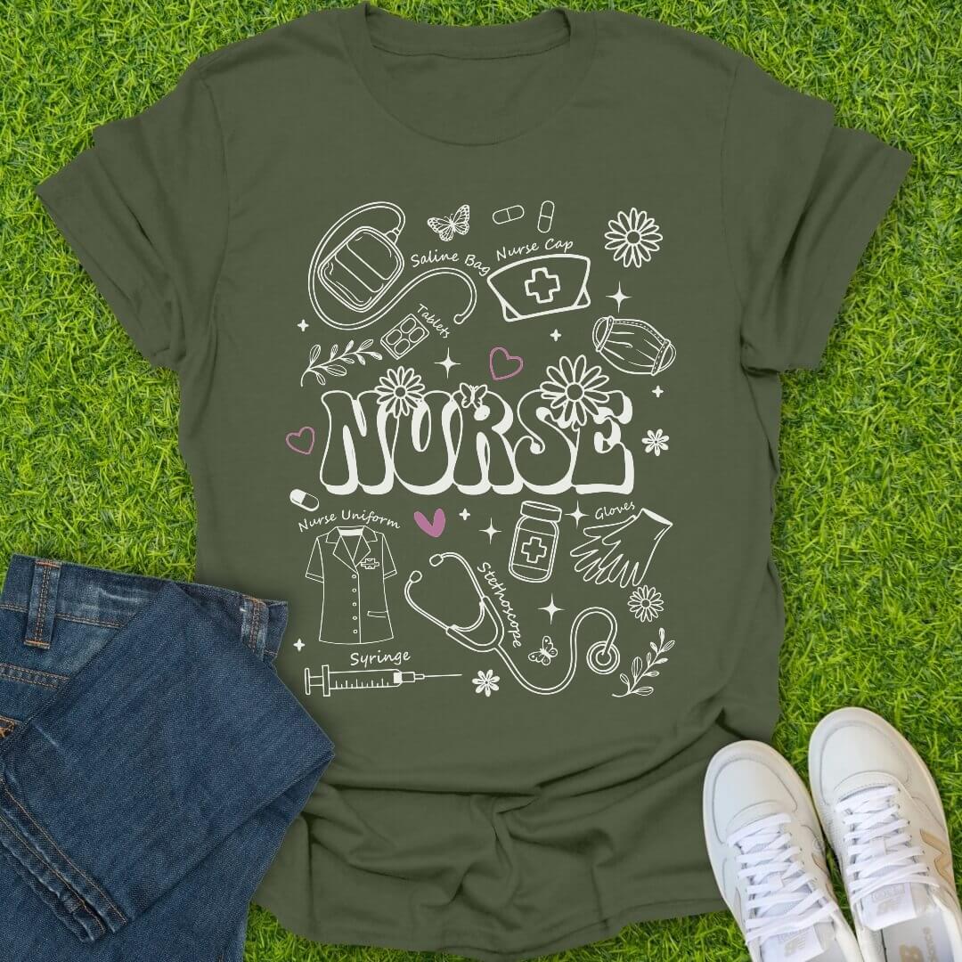 T-Shirt Military Green / S Parts Of A Nurse Tee