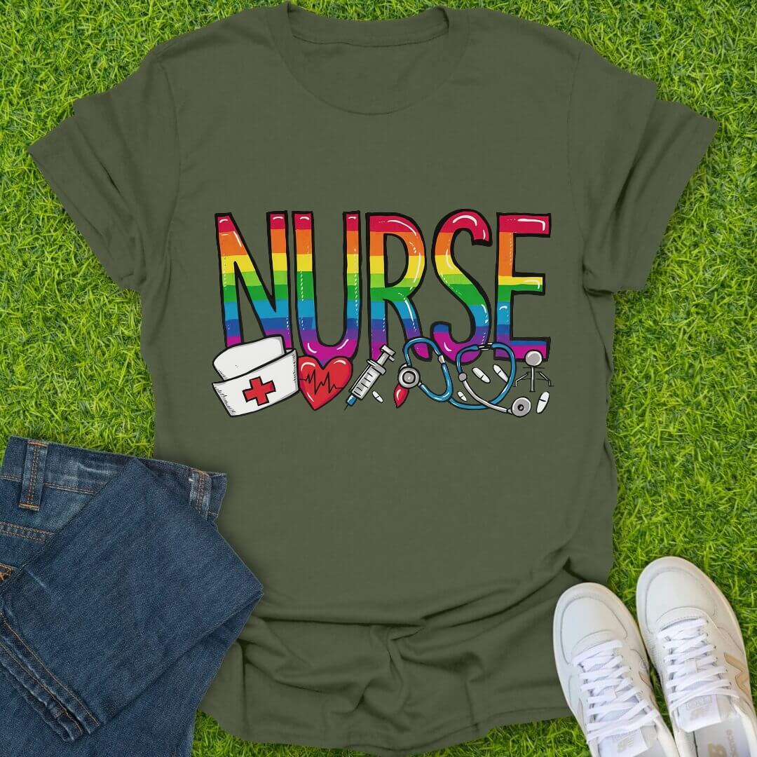 T-Shirt Military Green / S Proud To Care Tee