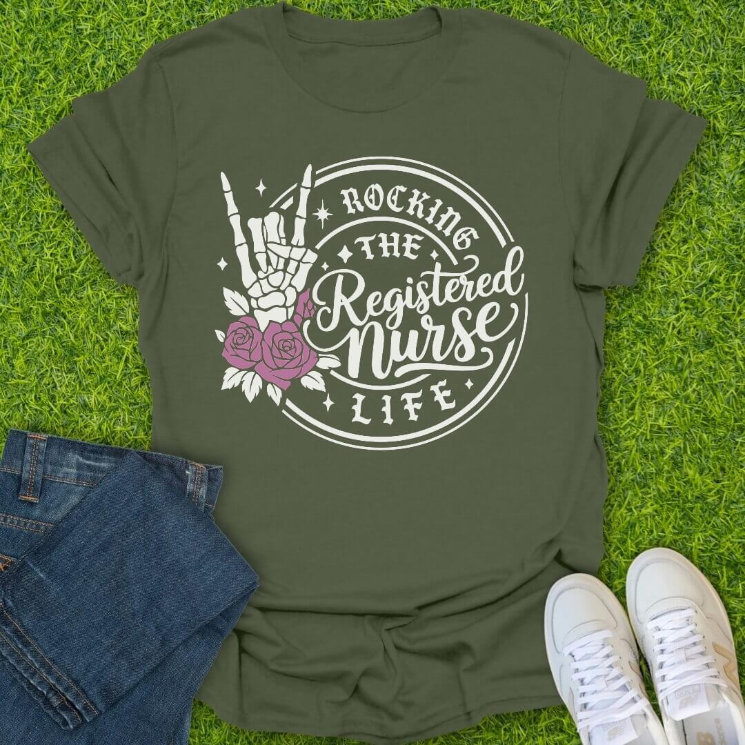 T-Shirt Military Green / S Rockin RN Tee