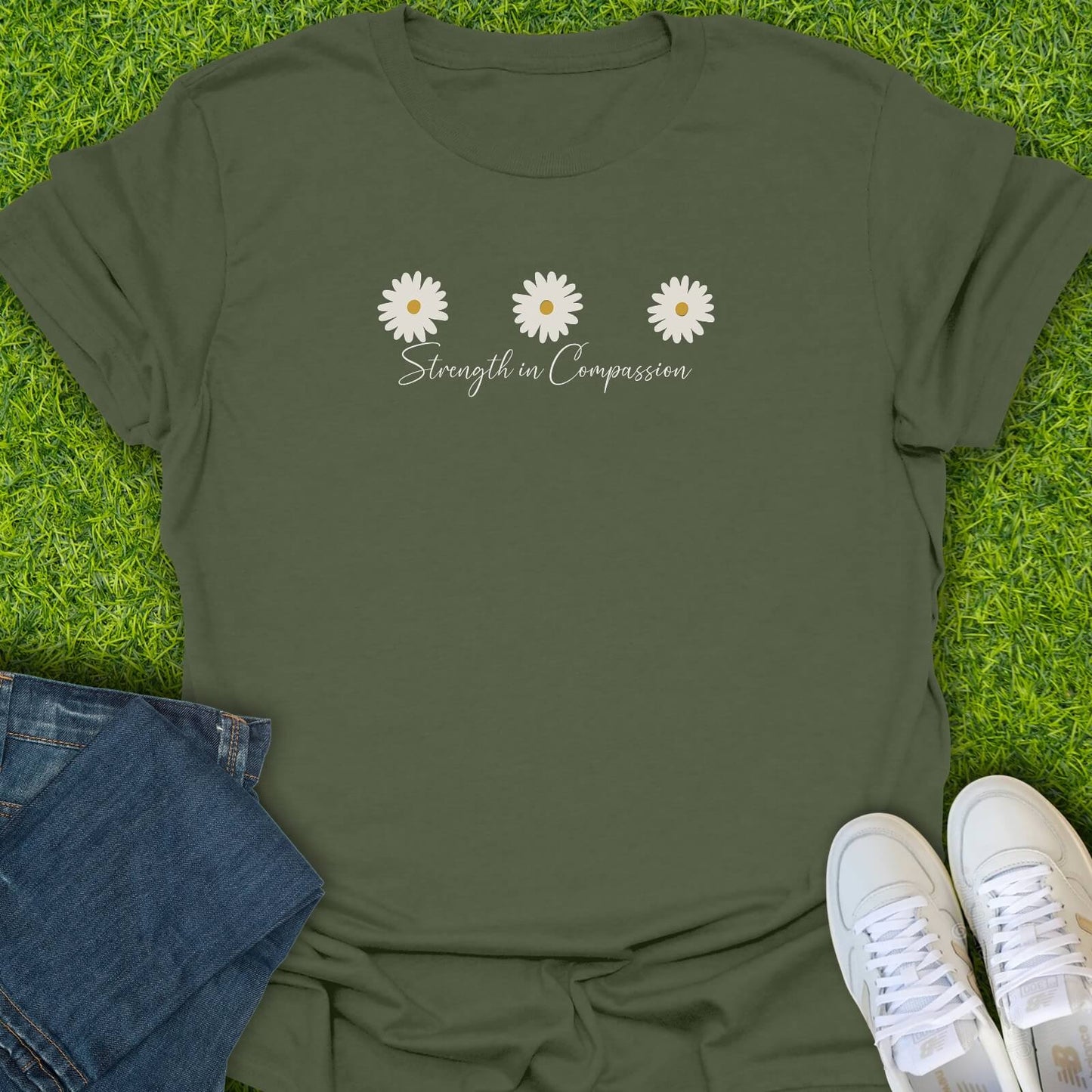 T-Shirt Military Green / S Strength In Compassion Tee