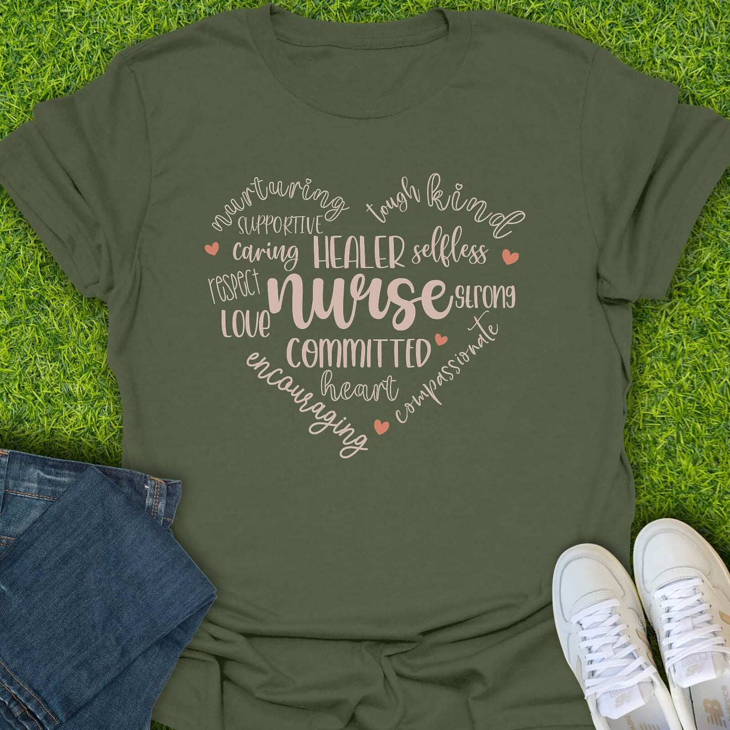 T-Shirt Military Green / S The Heart That Heals Tee