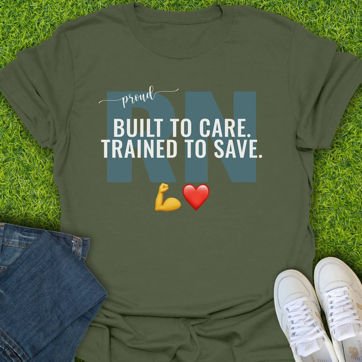 T-Shirt Military Green / S Trained To Save Tee