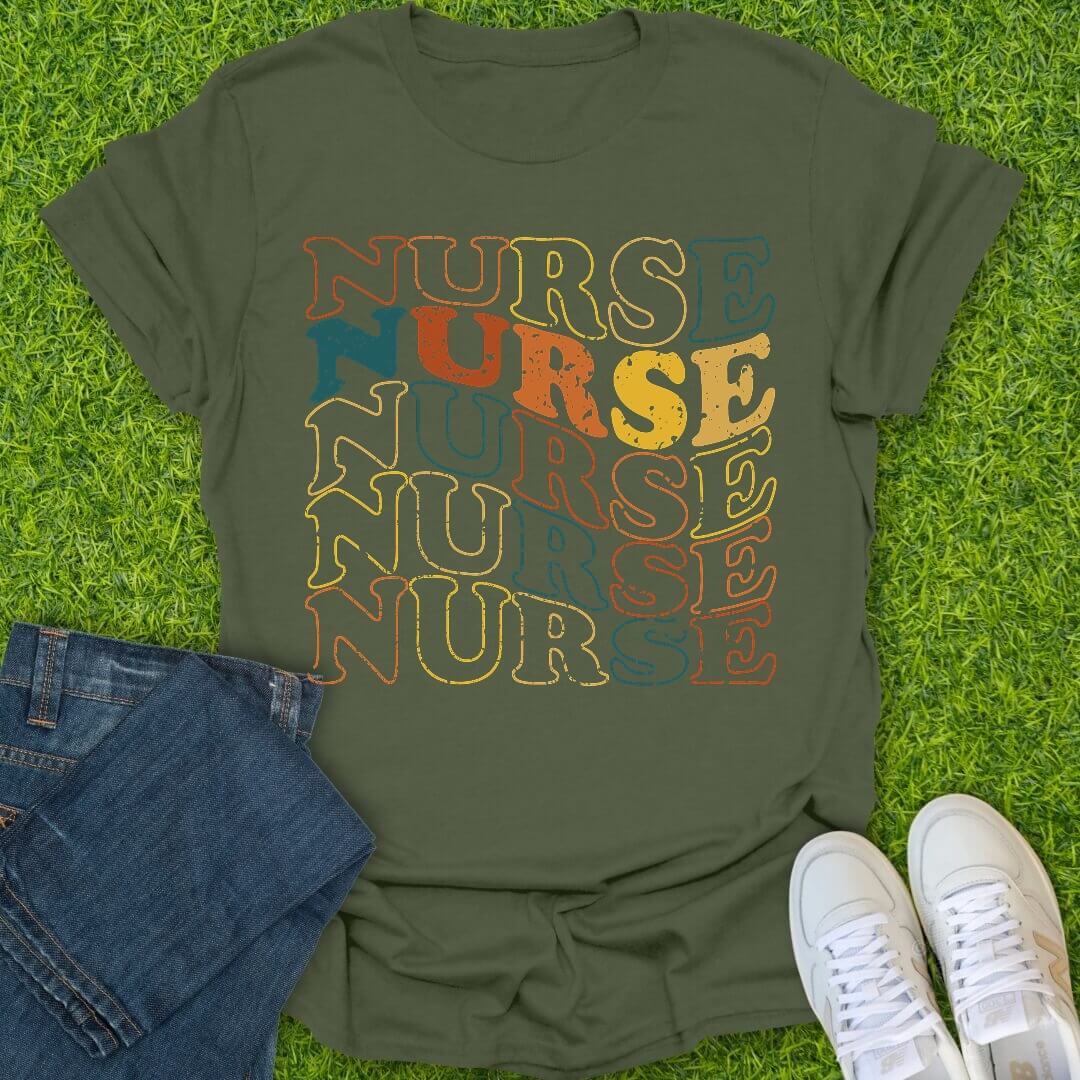 T-Shirt Military Green / S Wavy Nurse Tee