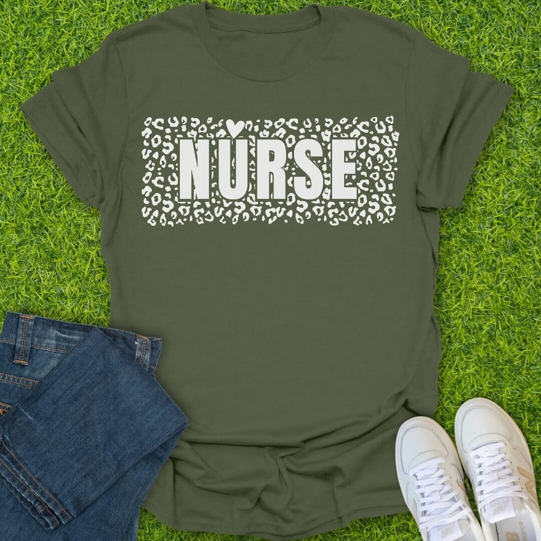 T-Shirt Military Green / S Wild Print Block Tee