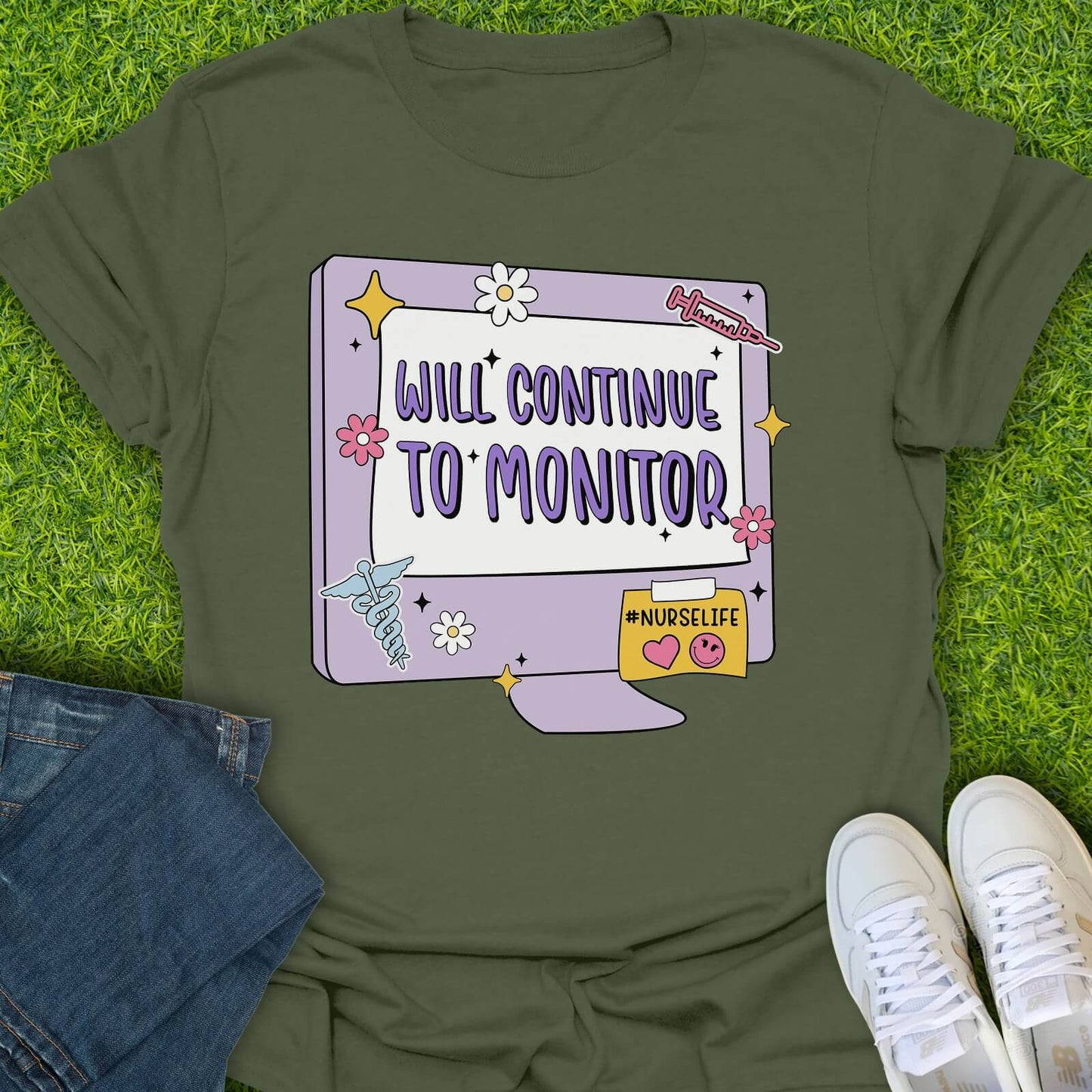 T-Shirt Military Green / S Will Continue To Monitor Tee