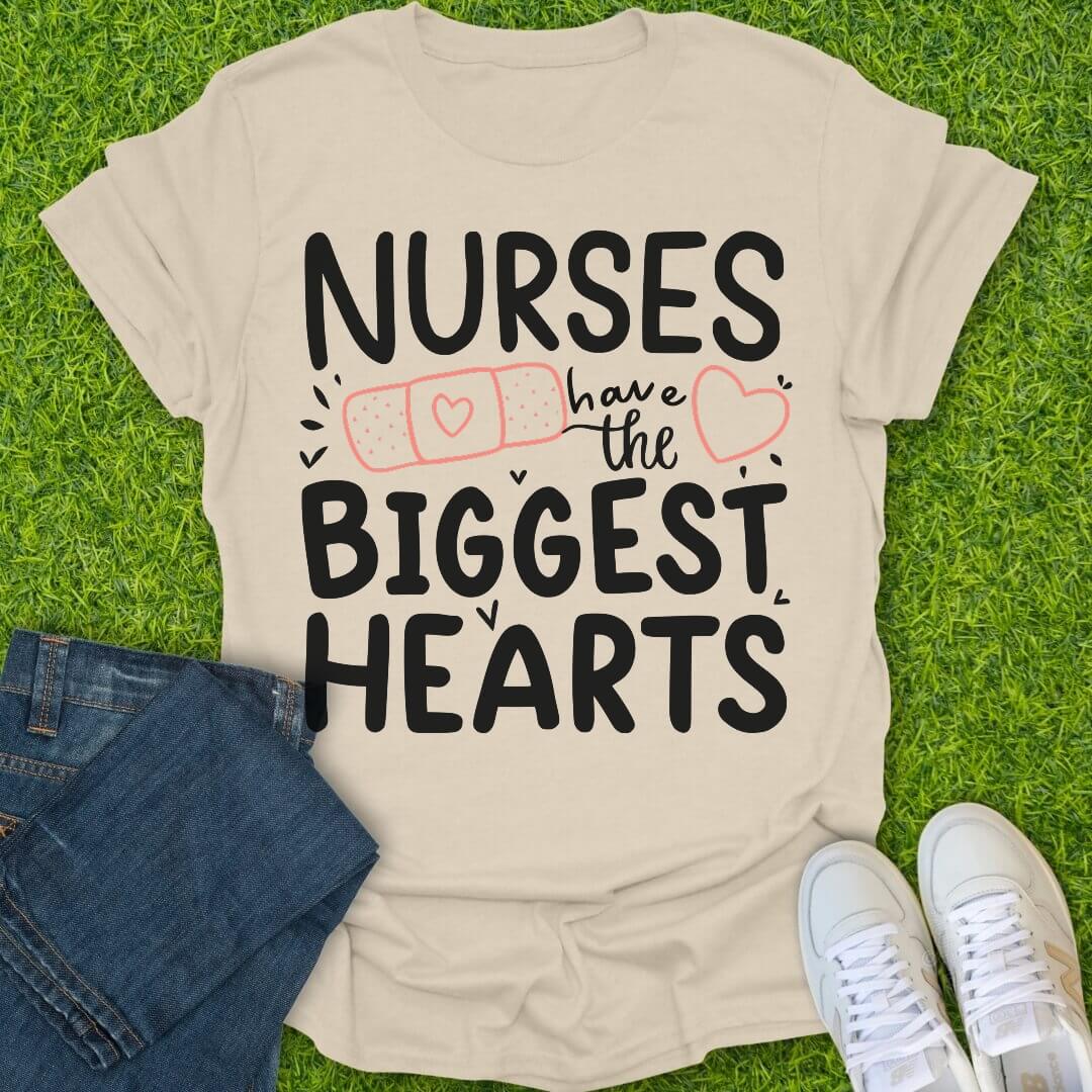 T-Shirt Natural / S Biggest Hearts Bandage Tee
