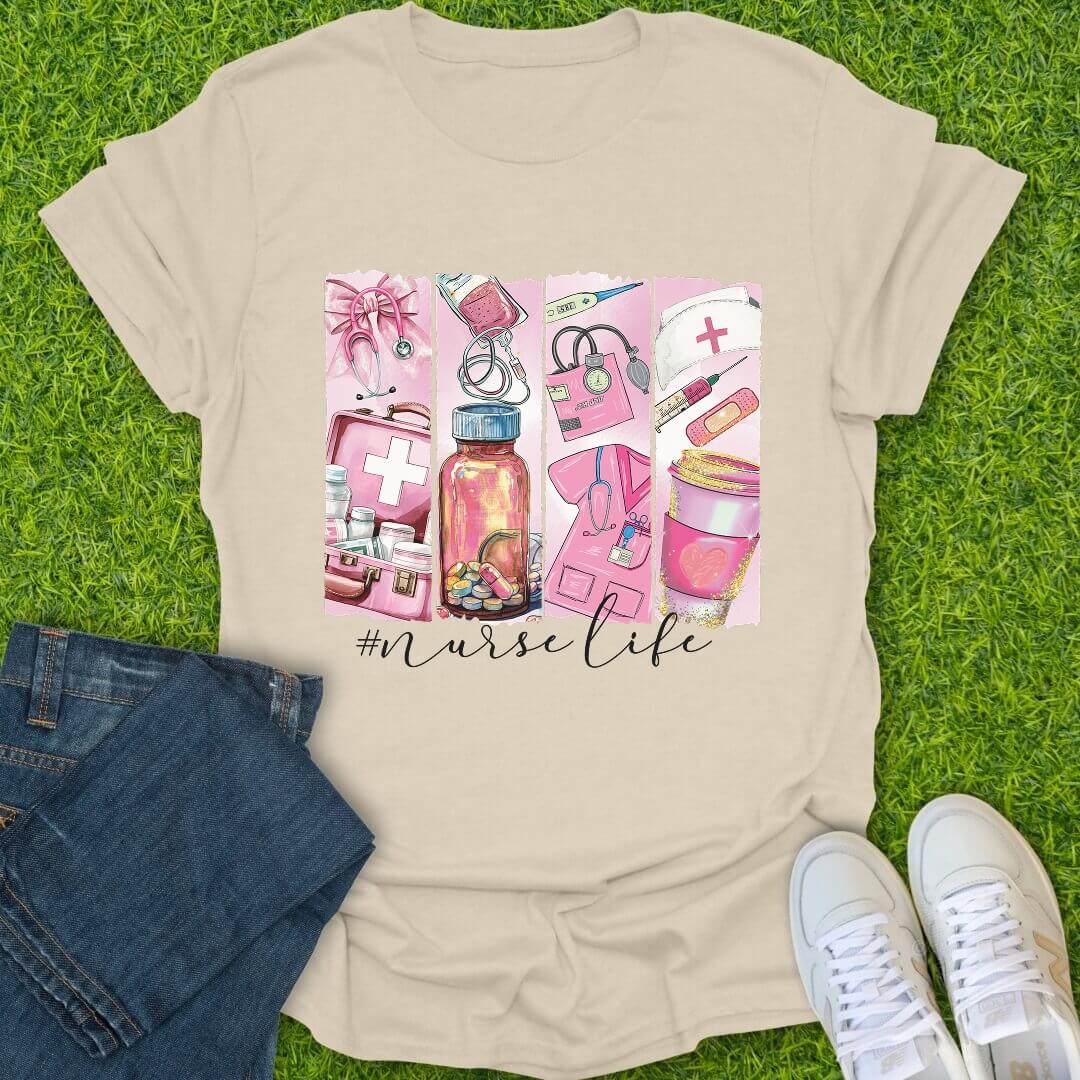 T-Shirt Natural / S Pink Essentials Tee