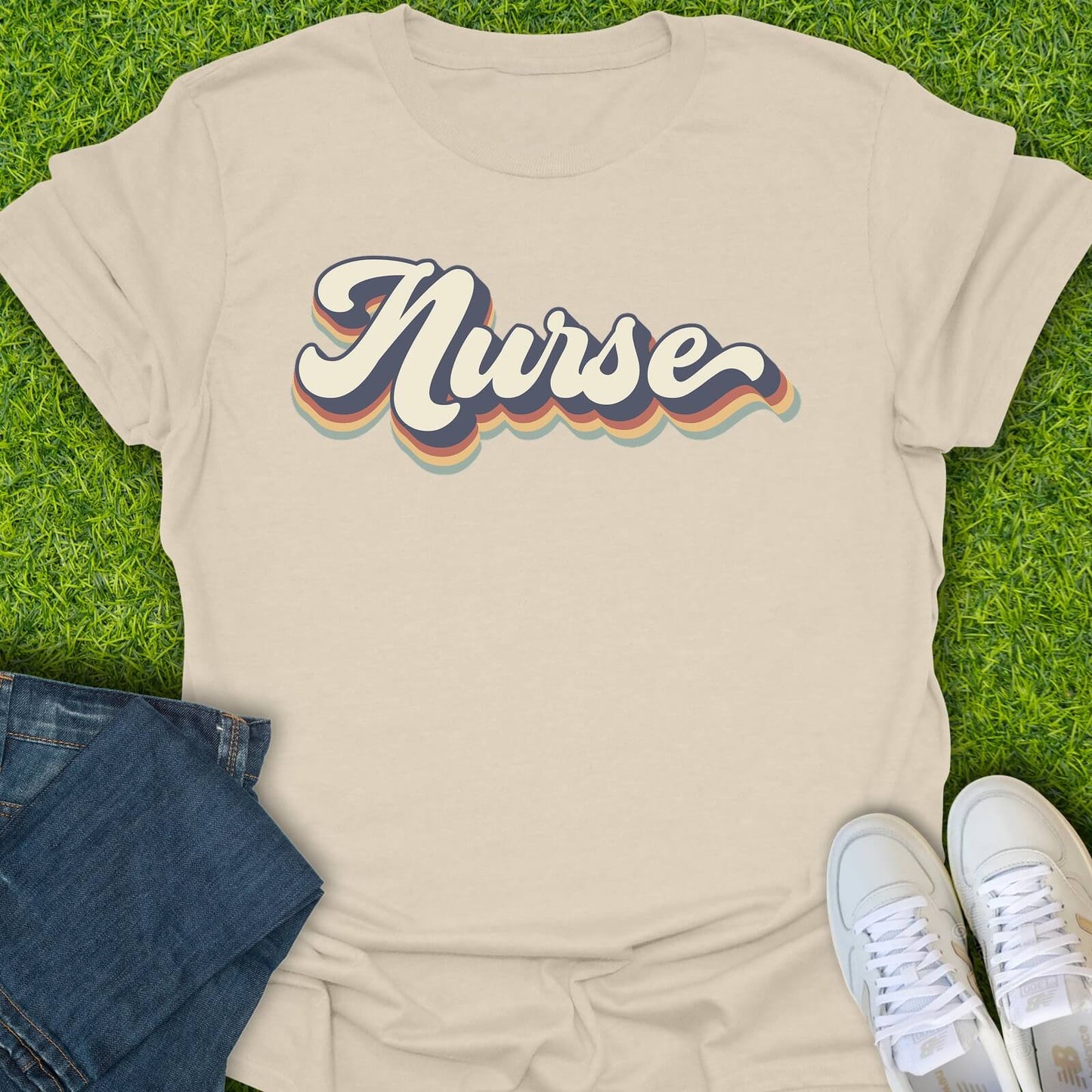 T-Shirt Natural / S Retro Nurse Wave Tee