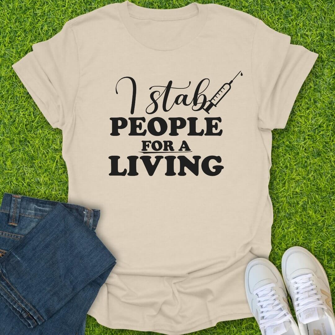 T-Shirt Natural / S Stab People For A Living Tee