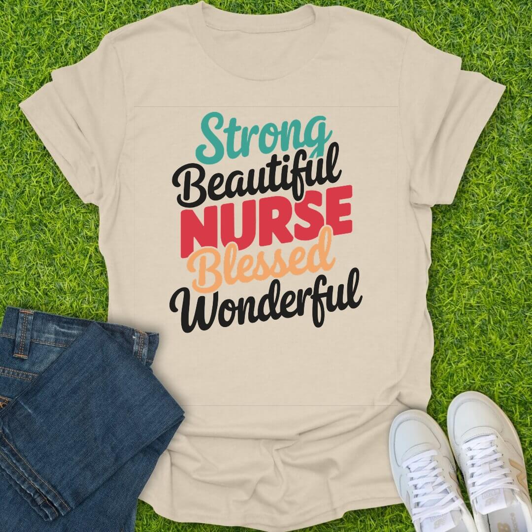 T-Shirt Natural / S Strong Beautiful Nurse Tee