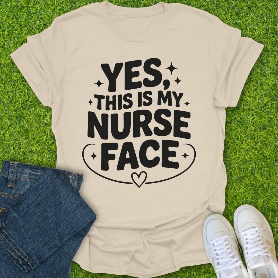 T-Shirt Natural / S This Is My Nurse Face Tee
