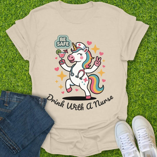 T-Shirt Natural / S Unicorn RN Happy Hour Tee