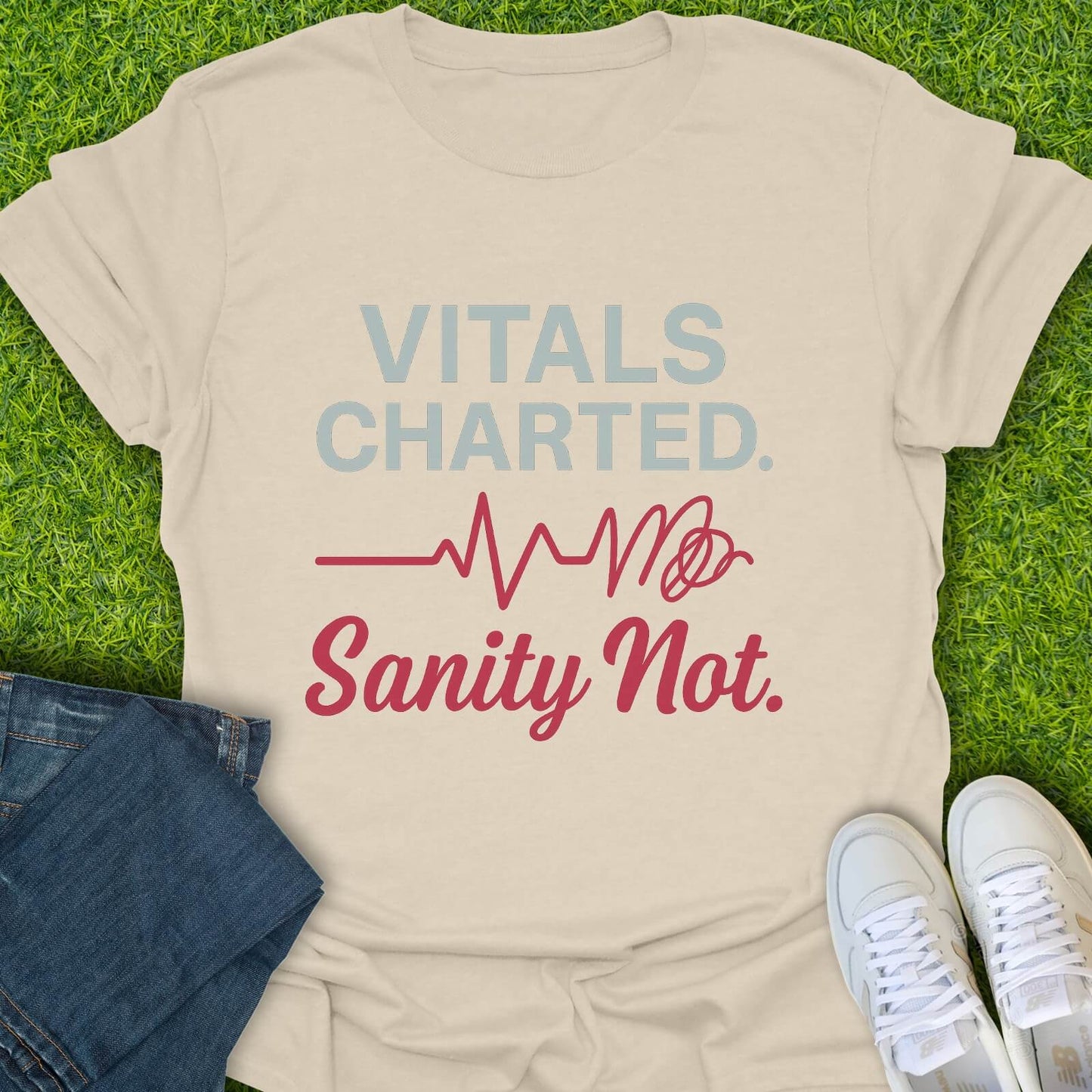 T-Shirt Natural / S Vitals Charted Sanity Not Tee