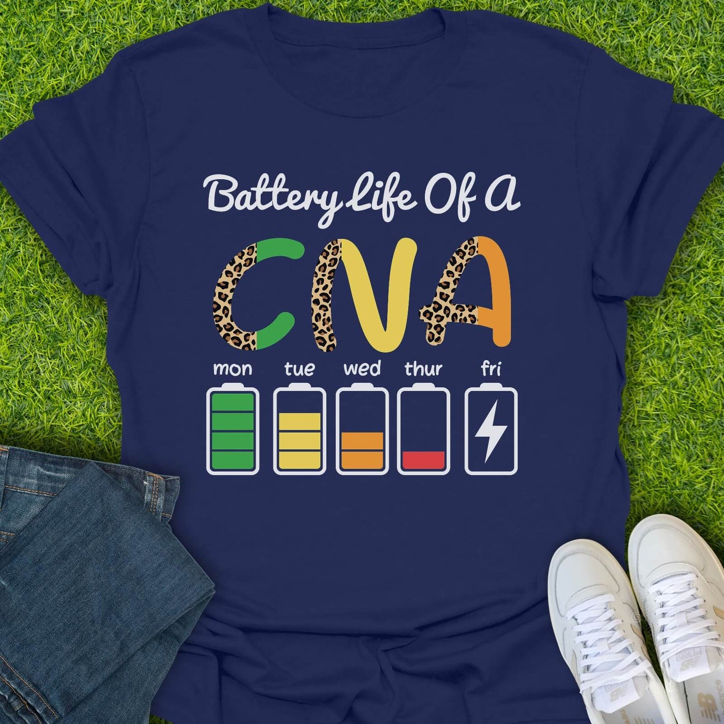 T-Shirt Navy / S Battery Life Of A CNA Tee
