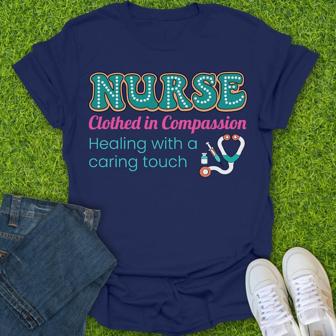 T-Shirt Navy / S Clothed In Compassion Tee